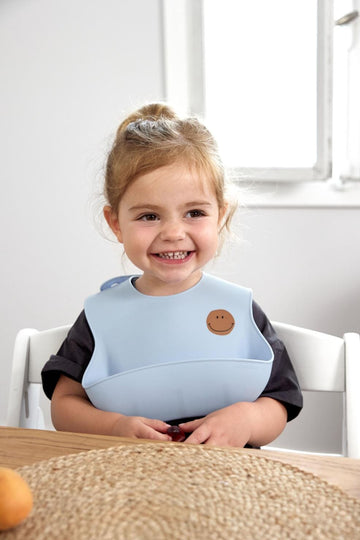 Siliconen slabbetje - Happy Rascals Smile Sky Blue